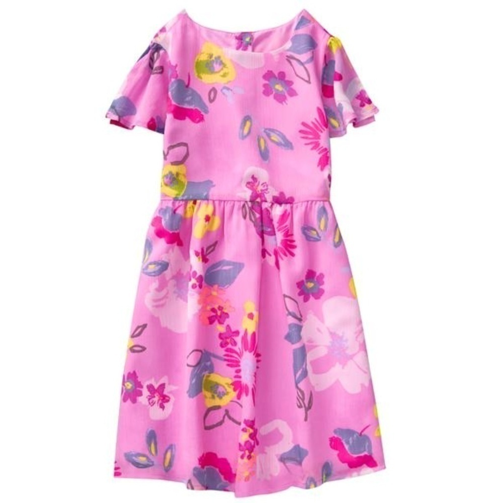 Girls Summer Floral Dress size 8 Fairy Purple Whimsy flutter sleeve  Crazy 8 nwt